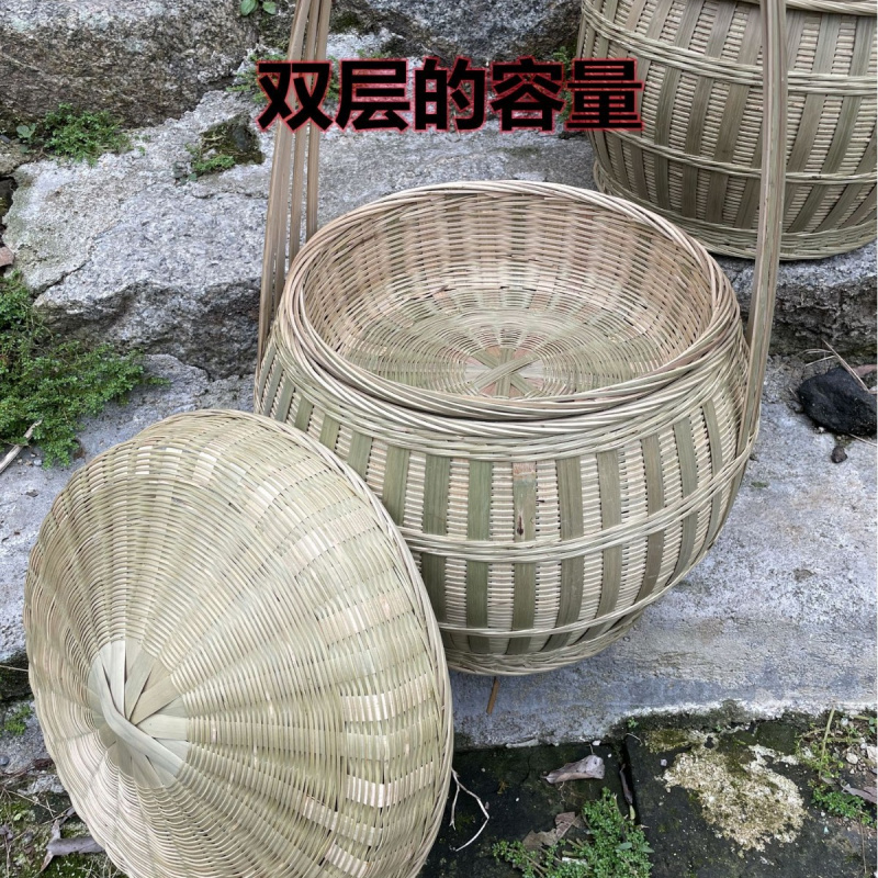 竹编制品竹编大提篮大容量野餐提