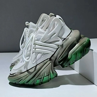 飞机头增高休闲运动果冻鞋 摇摇鞋 ins潮 真皮厚底老爹鞋 女2023春季