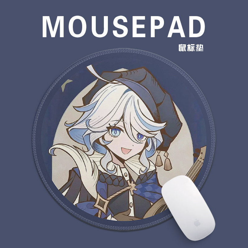 芙宁娜二次元周边鼠标垫小号锁边办公桌面垫耐脏学生防滑垫可水洗