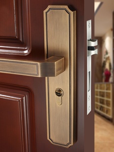 门锁室内 销新中式 卧室实木房门把手家用锁具静音卫生间通用型厂