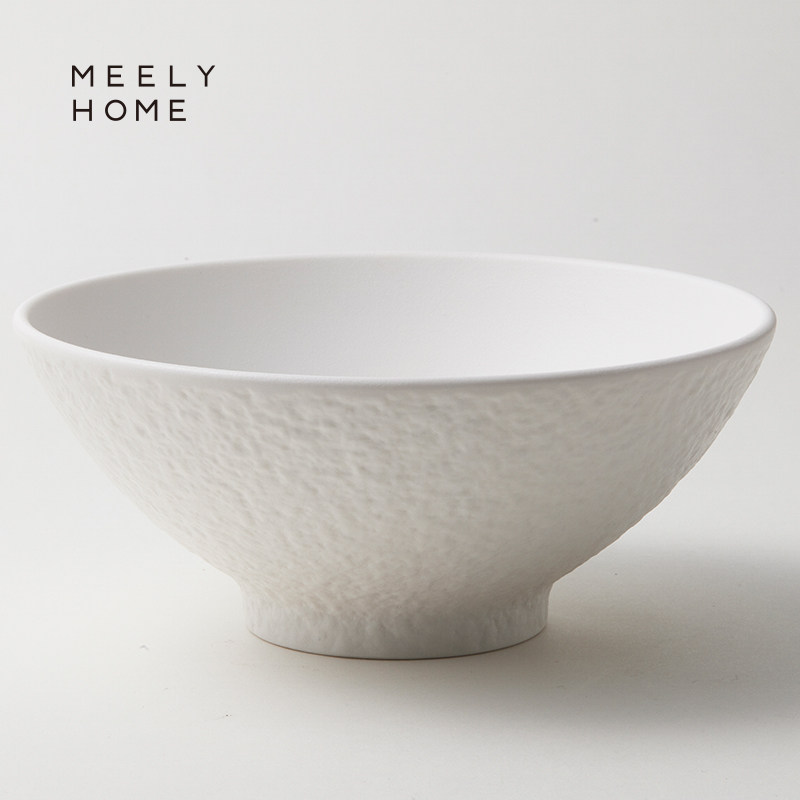 meelyhome陶瓷面碗餐具碗家用2025新款白色轻奢汤碗斗笠碗拉面碗