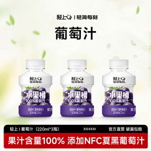 轻上葡萄汁100%果汁含量添加NFC夏黑葡萄汁0脂小瓶装果汁饮料3瓶