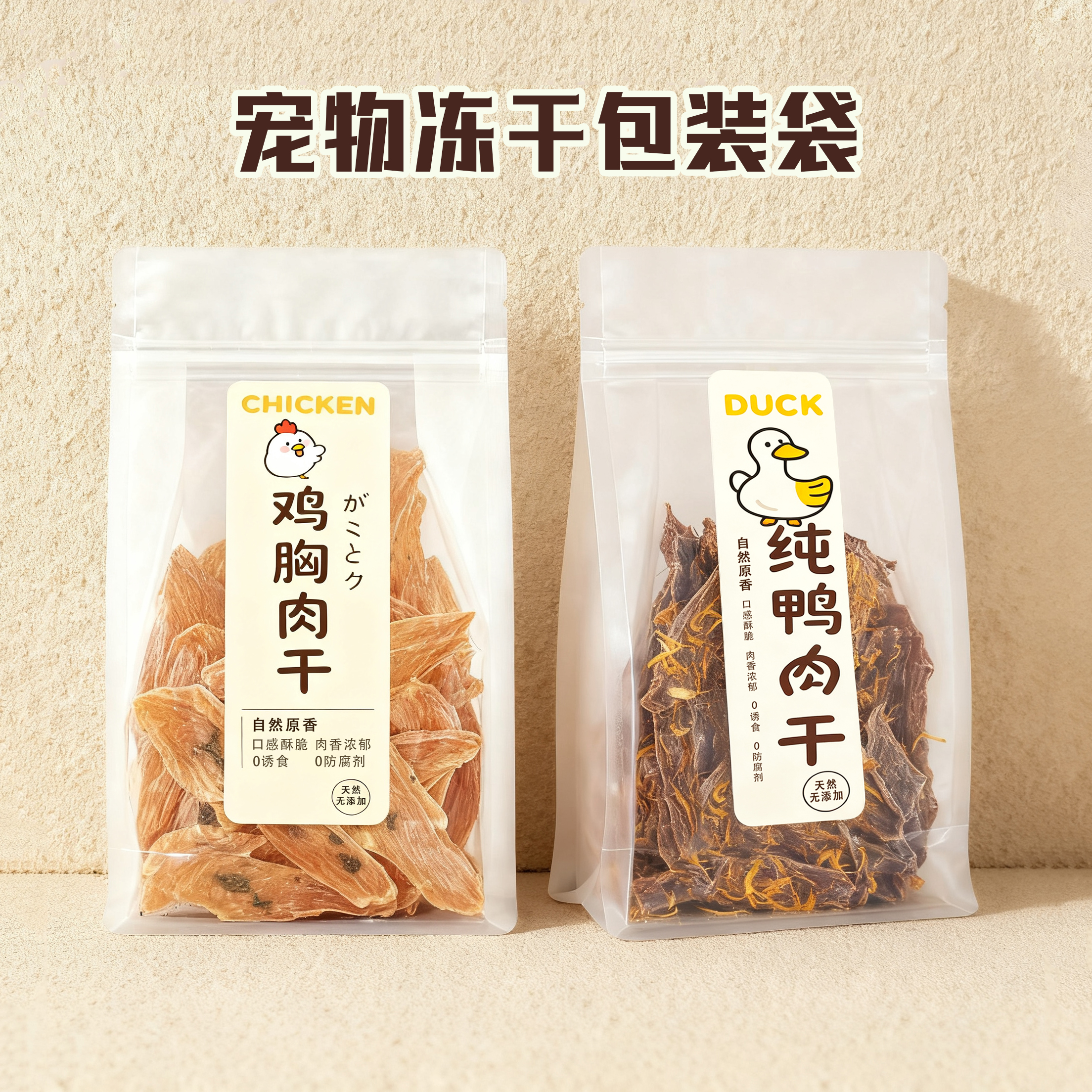 猫狗粮透明真空袋分装保存一次性便捷食品宠物鲜食冻干磨砂手提袋