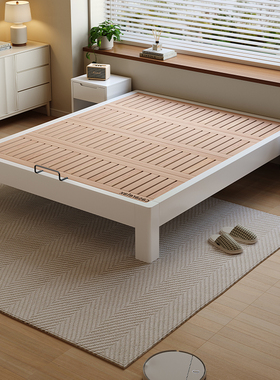 Casa Relax全实木无床头榻榻米齐边床小户型榉木静音床板可定制