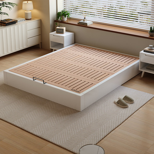 Casa Relax无床头全实木床榻榻米齐边落地床榉木静音排骨架可定制