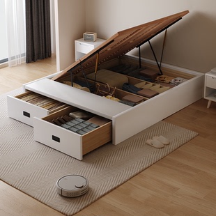 Casa Relax无床头全实木榻榻米尾抽侧压储物床榉木排骨架定制尺寸