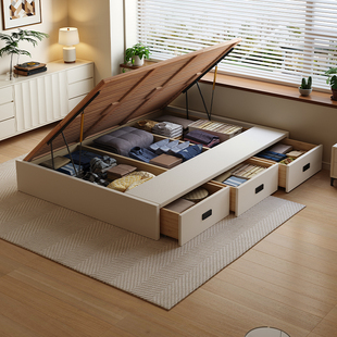 Casa Relax无床头全实木榻榻米侧抽侧压储物床榉木排骨架定制尺寸