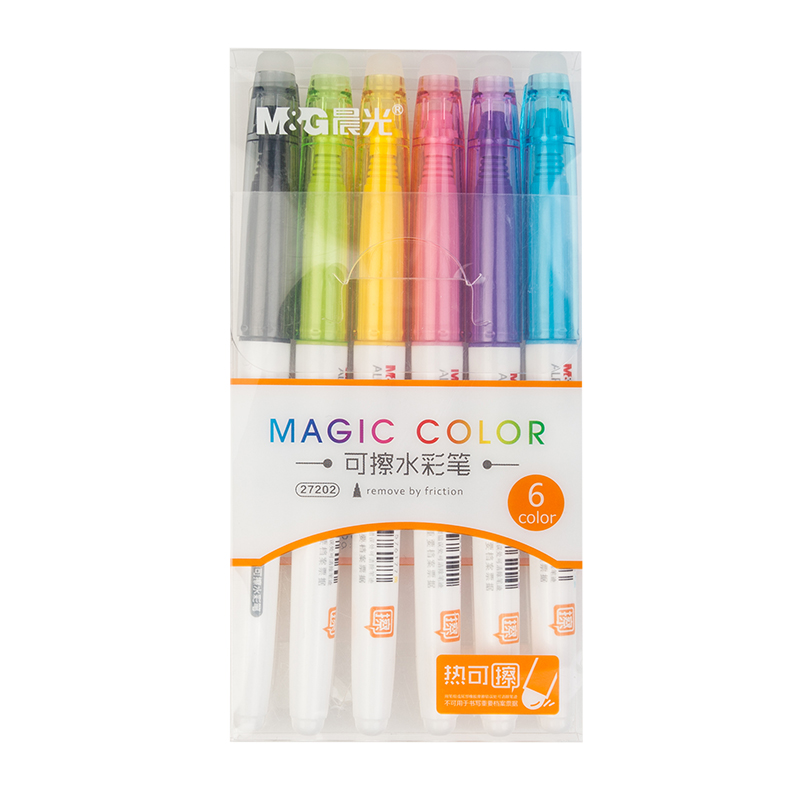 晨光可擦水彩笔热可擦彩色中性笔学生标记笔6色可擦水彩笔27202