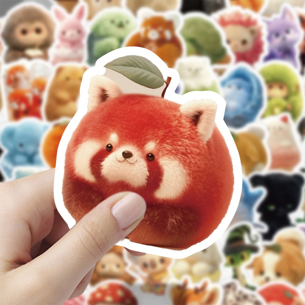 60张可爱熊猫贴纸卡通创意装饰手机壳平板电脑桌面防水贴画diy