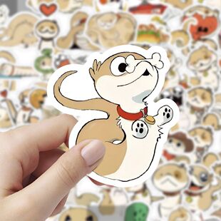 180张小狗蛇点点贴纸可爱卡通狗狗贴纸画diy装 饰手机手账防水贴画