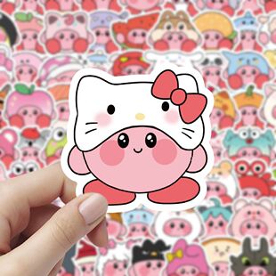 300贴星之卡比换装贴纸趣味装饰笔记本水杯手账表面防水封口贴
