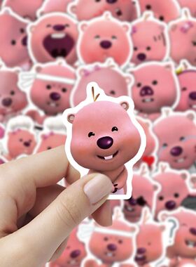 300张loopy可爱海狸贴纸卡通露比笔记本装饰贴画手机手账diy贴纸