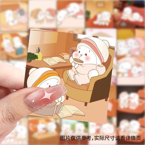新款小仓桑和小仓酱贴纸手机治愈创意卡通可爱桌面贴画手账diy