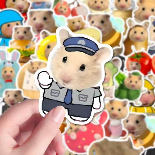 96张创意鼠鼠贴纸卡通创意装饰可爱ins仓鼠表情手机装饰高清贴纸