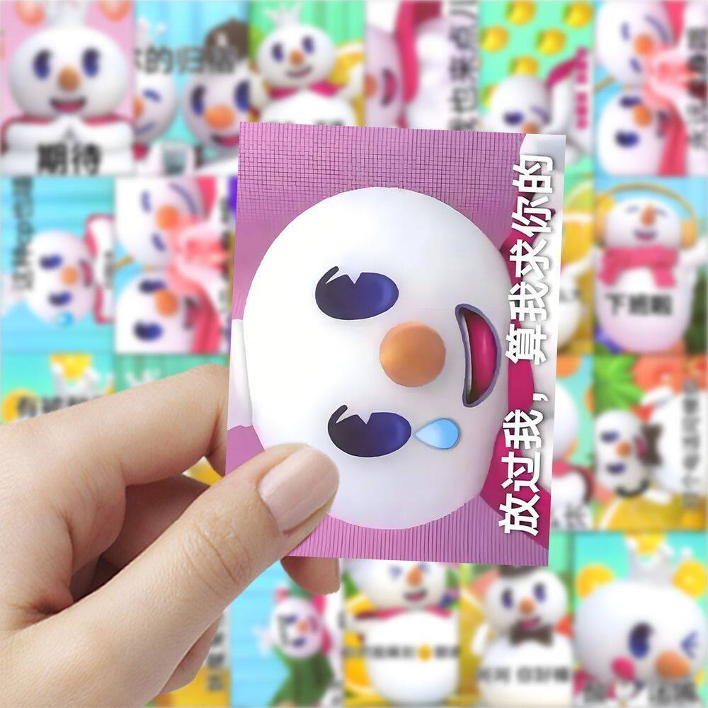 新款网络热门蜜雪冰城表情包贴画行李箱水杯笔记本手账防水贴纸