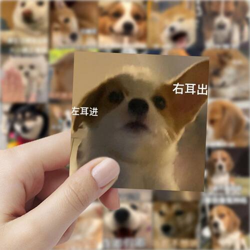 沙雕狗狗表情包贴纸宠物有字搞笑抽象贴画diy手机账本笔记本装饰