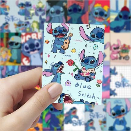 63张史迪仔贴纸卡通可爱搞笑高颜值装饰手机壳笔记本电脑防水贴画