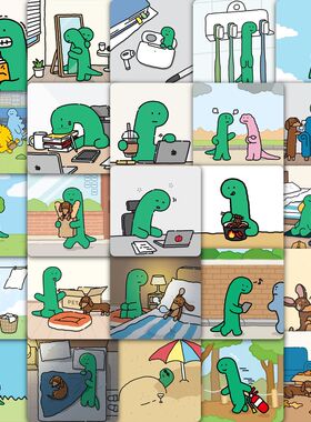 59张乔古漫贴纸卡通可爱动物装饰手机壳笔记本电脑行李箱防水贴画