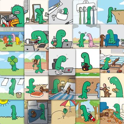 59张乔古漫贴纸卡通可爱动物装饰手机壳笔记本电脑行李箱防水贴画