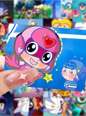 63张开心超人贴纸童年卡通动画片儿童装饰手机壳行李箱防水封口贴