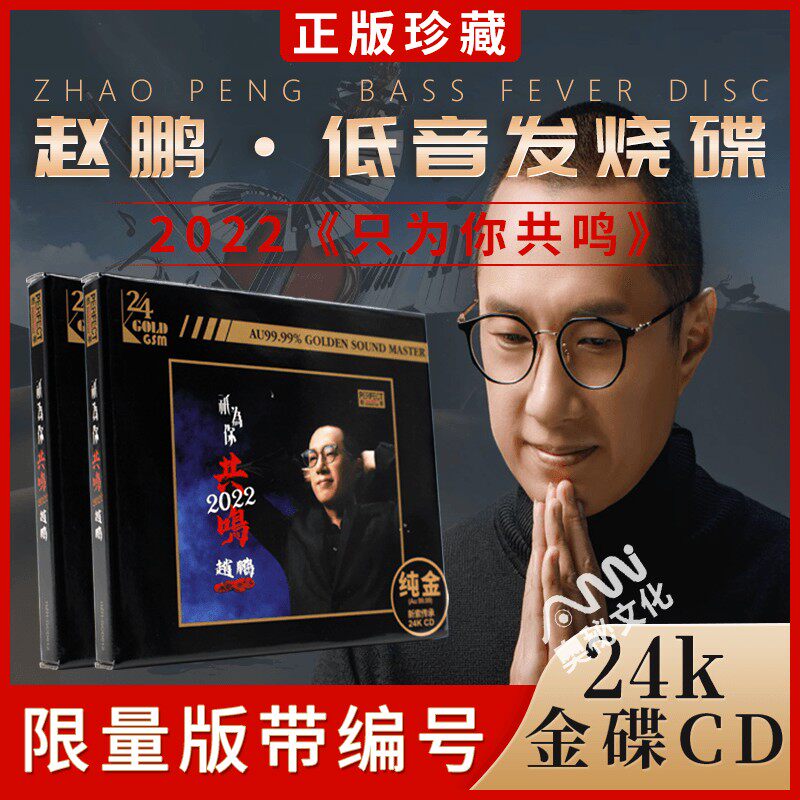 赵鹏cd正版《只为你共鸣2022》24K金碟人声低音炮碟片无损高音质