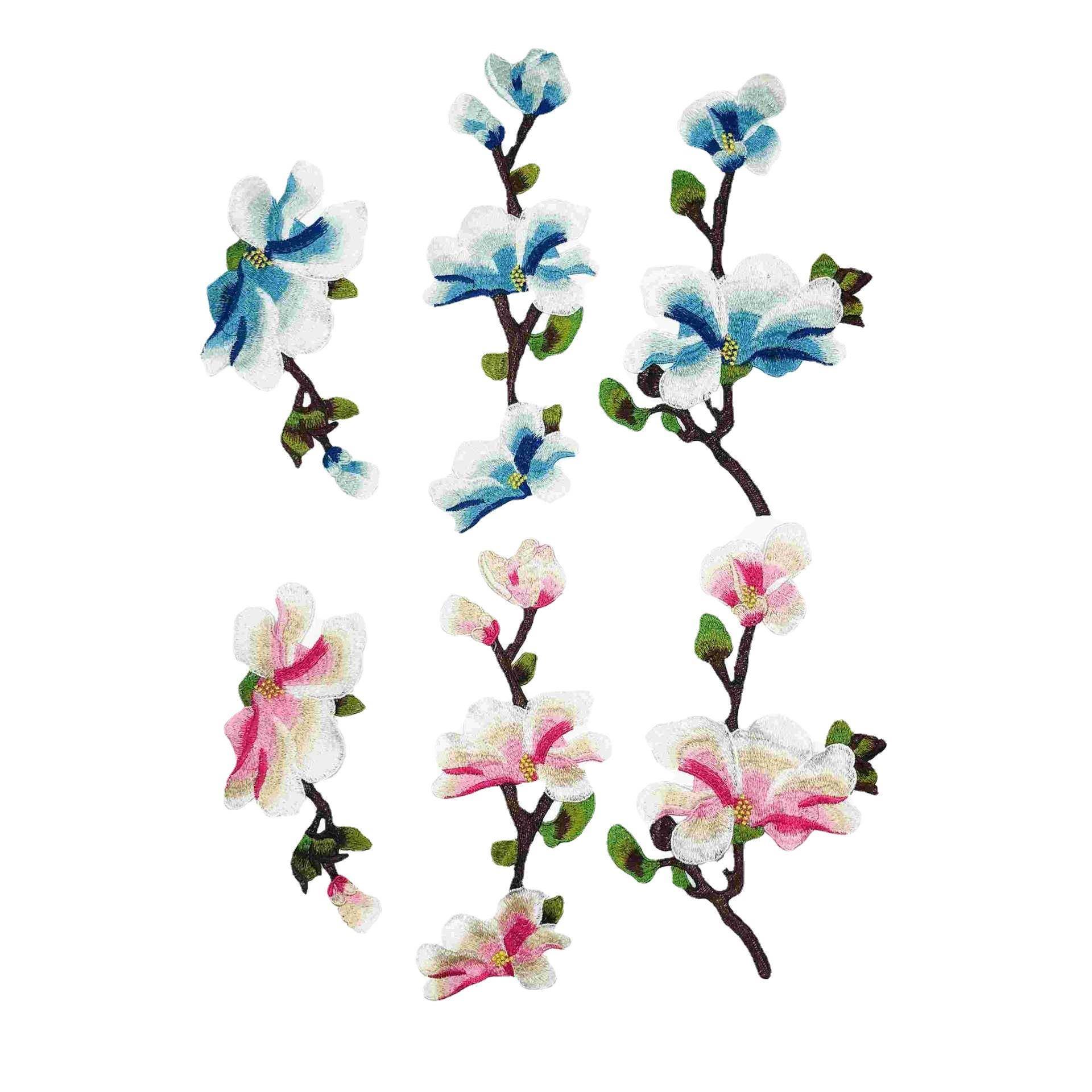 玉兰花刺绣领花婚纱舞蹈旗袍服装辅料水溶车缝布贴花朵