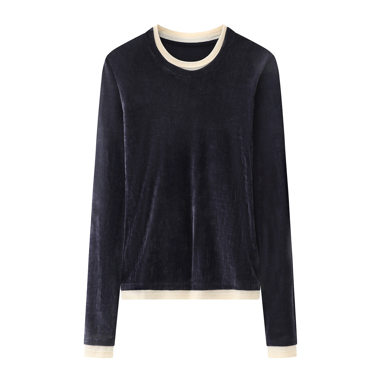 【商场同款】26春植绒T恤撞色拼接长袖2115300,女装/女士精品,T恤,淘宝优惠券,粉丝福利购,淘宝优惠卷