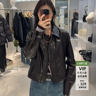 ariosea艾诺丝蕾官方旗舰店2026春季新款时尚PU皮外套女BR101122