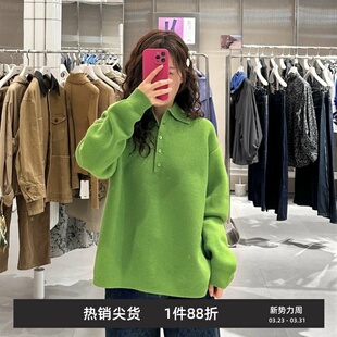 翻领澳洲羊毛针织衫 25秋新品 9313400 商场同款