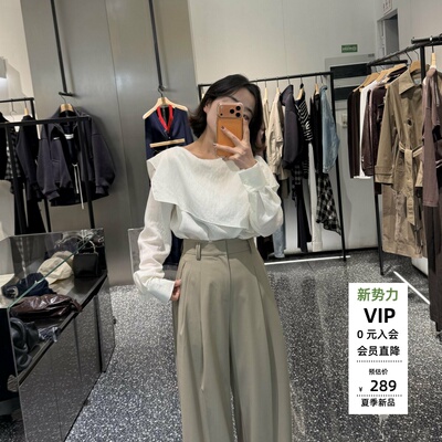 春新款不规则长袖衬衫