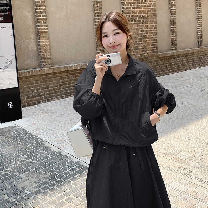 盐甜系穿搭时尚防晒衣套装裙女夏季新款学生减龄轻薄半身裙两件套,女装套装/套裙,浙宝B馆111（原065）