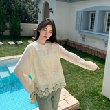 法式蕾丝镂空钩花衬衫外套女春秋2025新款白色衬衣百搭超火高级感，女装衬衫，浙宝B馆111（原065）