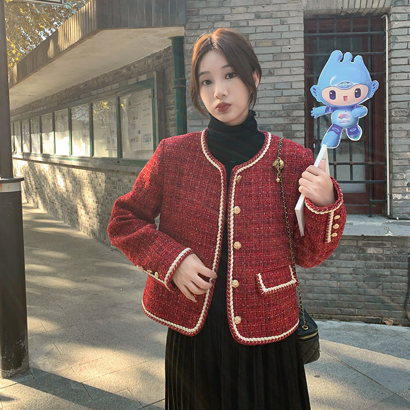【现货】90绒圣诞红小香风千金风羽绒服外套B111-8329-P210-K318,女装羽绒服,浙宝B馆111（原065）