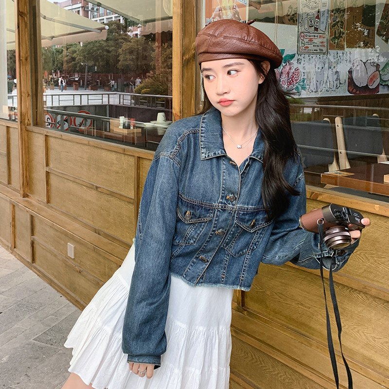 【现货】设计感小众毛边短款牛仔衬衣外套B111-8308-P120K178,女装短外套,浙宝B馆111（原065）