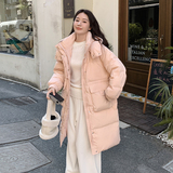韩版中长款过膝连帽羽绒服女2025冬季新款加厚显瘦保暖白鸭绒外套，女装羽绒服，浙宝B馆111（原065）