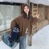 现货！！泰迪毛拼接毛领麂皮绒羽绒服外套ZB111-1659-P245-K368，女装羽绒服，浙宝B馆111（原065）