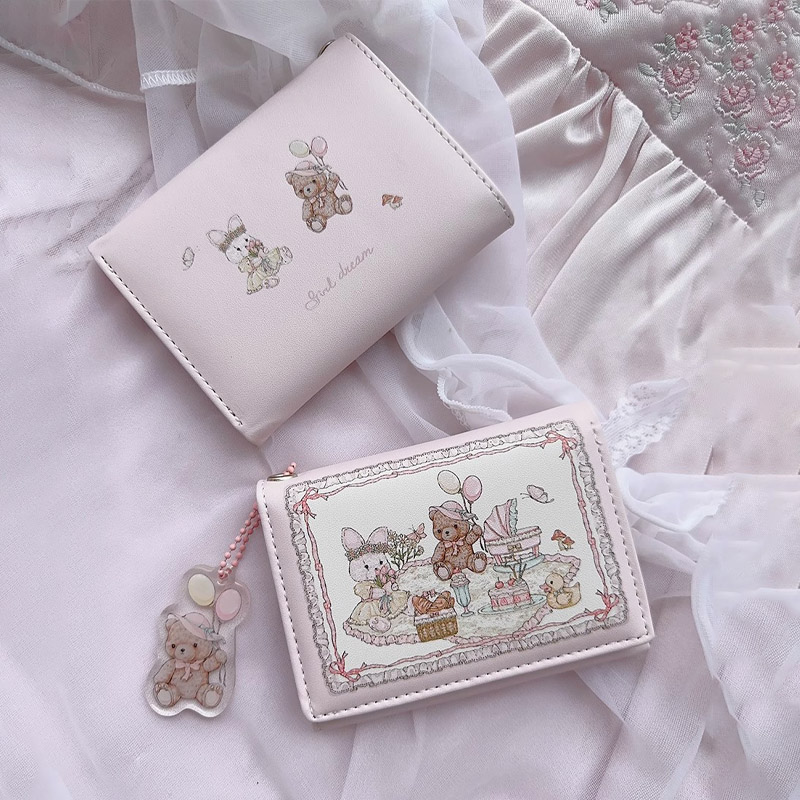 小众钱包女士款可爱粉色卡包驾驶证件包行驶证身份证防消磁多卡位
