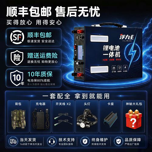2025加强版大功率48v锂电池一体机大容量多功能电瓶户外救援全套