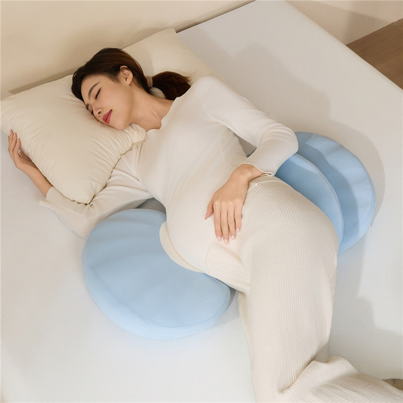 贝壳记忆棉孕妇靠腰枕49*79孕妈妈护腰枕可调节托腹枕宝宝趴睡枕