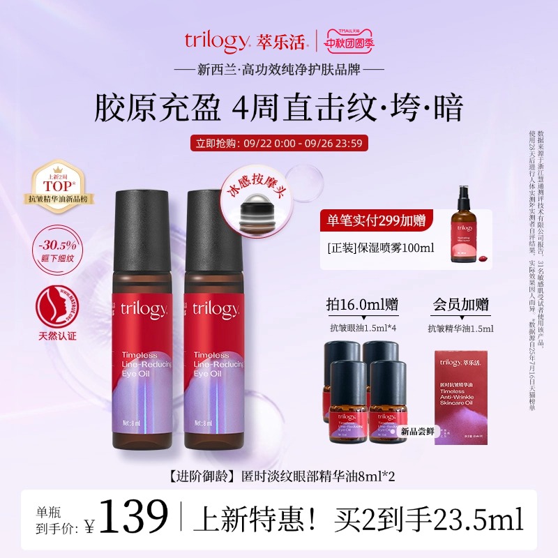 trilogy萃乐活抗皱淡纹滚珠眼油
