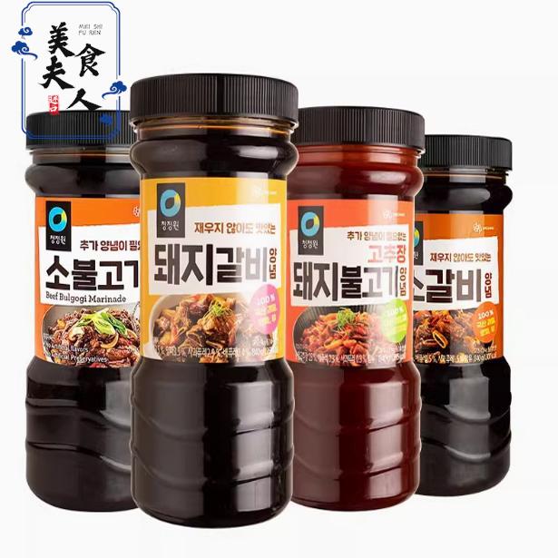 韩国进口烤牛肉酱840g清净园猪肉酱猪排酱牛排腌肉酱韩式烧烤酱料