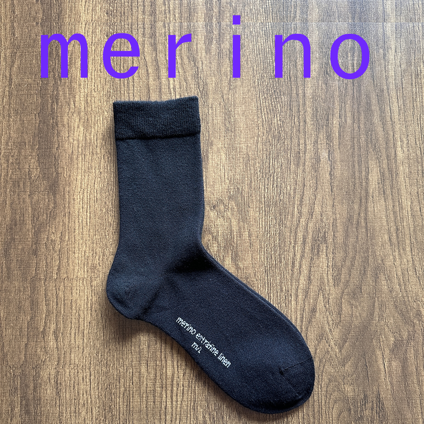 100%美利奴羊毛纱线黑色男袜子秋