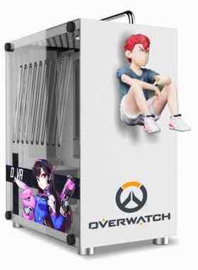 鱼巢酷鱼T40 迷你ITX机箱 SFX电源蓝色手提便携侧透白色 A4小机箱