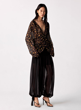 DUE E CHEN Balloon Pants 褶腰系带灯笼裤｜裤脚可调节高低