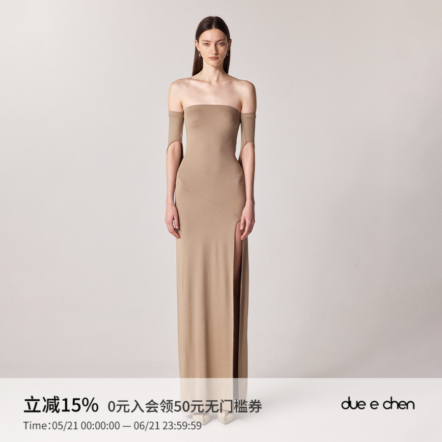 DUE E CHEN 连袖开衩抹胸连衣裙｜一衣两穿