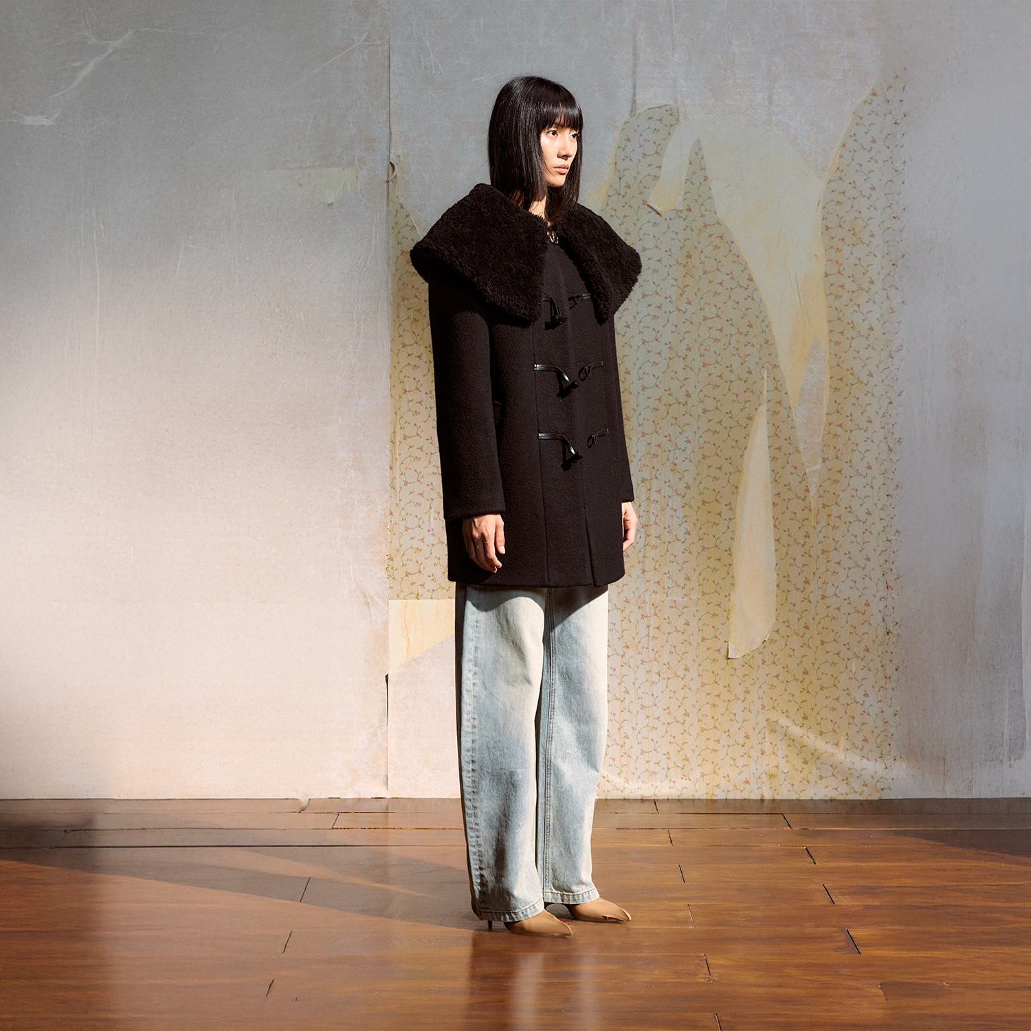 DUE E CHEN25AW大翻领毛呢外套女羊毛加厚保暖防寒百搭中长款大衣