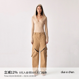 Cargo 弧形拉链贴袋工装 裤 DUE 四季 CHEN ｜ 可穿