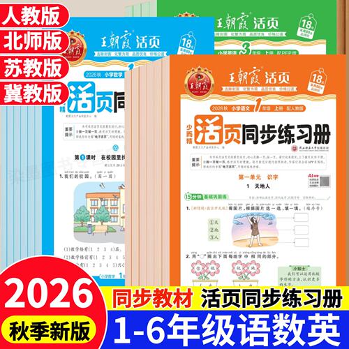 2026版王朝霞活页同步练习册