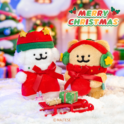 线条小狗圣诞系列可爱毛绒挂件