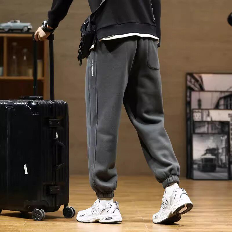 WLOFSD男士秋冬季2026新款休闲长裤韩版宽松潮流束脚运动九分卫裤